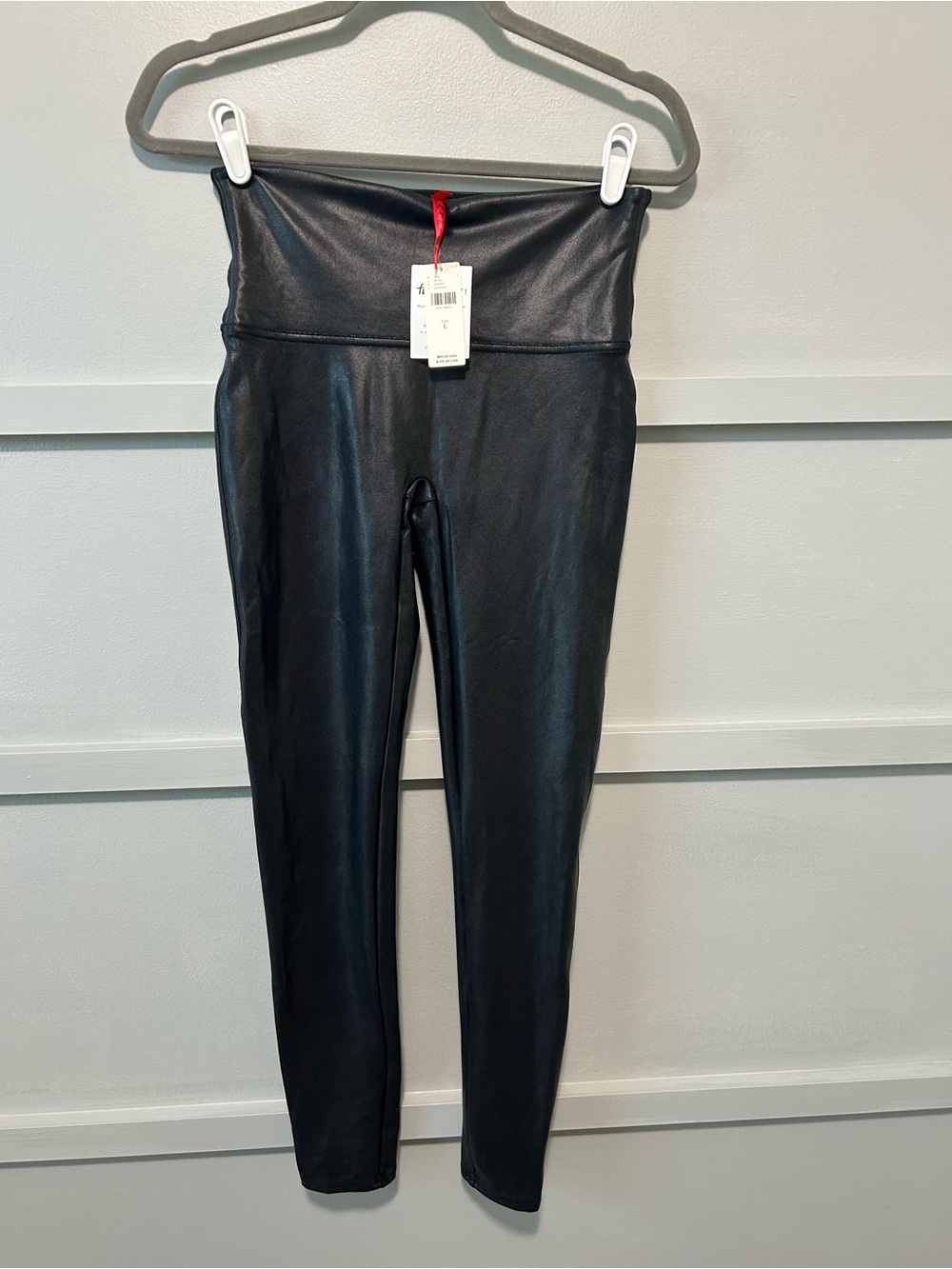 Adult Black Faux Leather Leggings
